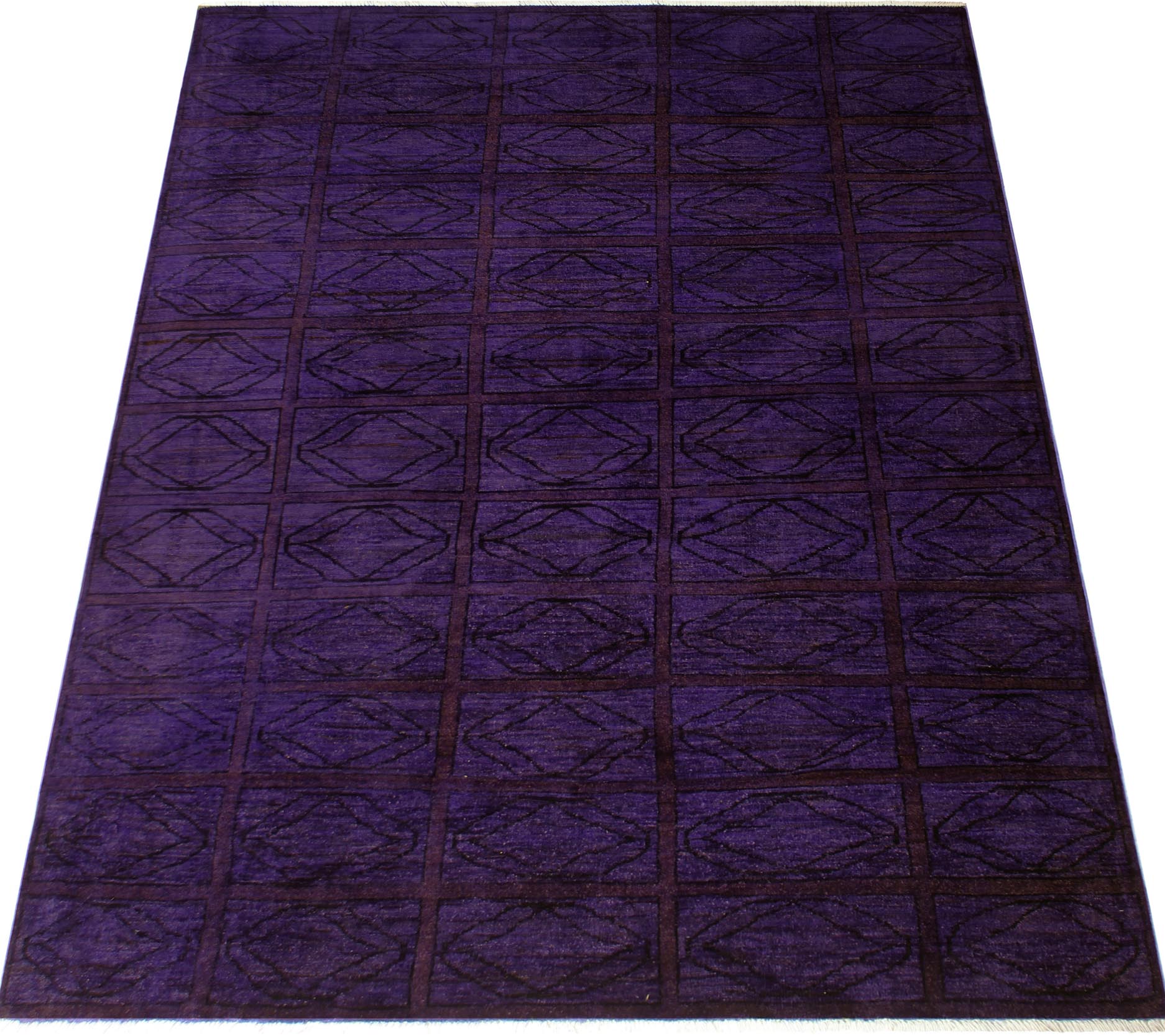 handmade Over Dyed Over Dyed Purple Red Hand Knotted RECTANGLE 100% WOOL area rug 5' x 6'