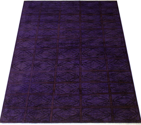 handmade Over Dyed Over Dyed Purple Red Hand Knotted RECTANGLE 100% WOOL area rug 5' x 6'