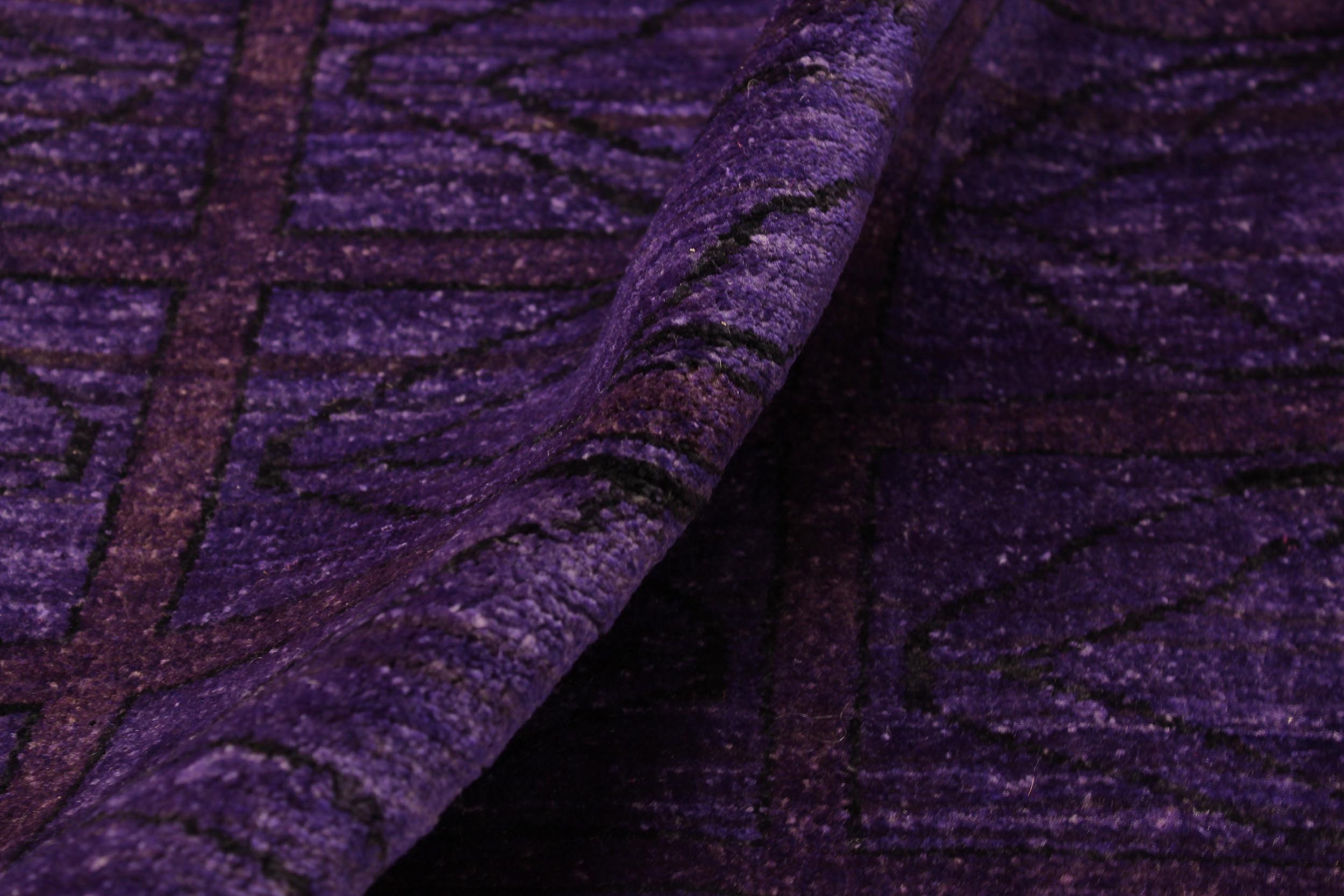 handmade Over Dyed Over Dyed Purple Red Hand Knotted RECTANGLE 100% WOOL area rug 5' x 6'