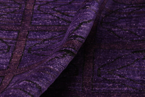 handmade Over Dyed Over Dyed Purple Red Hand Knotted RECTANGLE 100% WOOL area rug 5' x 6'