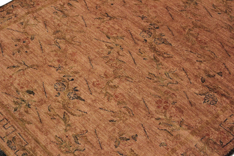 handmade Over Dyed Over Dyed Lt.orange Orange Hand Knotted RECTANGLE 100% WOOL area rug 4' x 6'