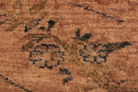 handmade Over Dyed Over Dyed Lt.orange Orange Hand Knotted RECTANGLE 100% WOOL area rug 4' x 6'