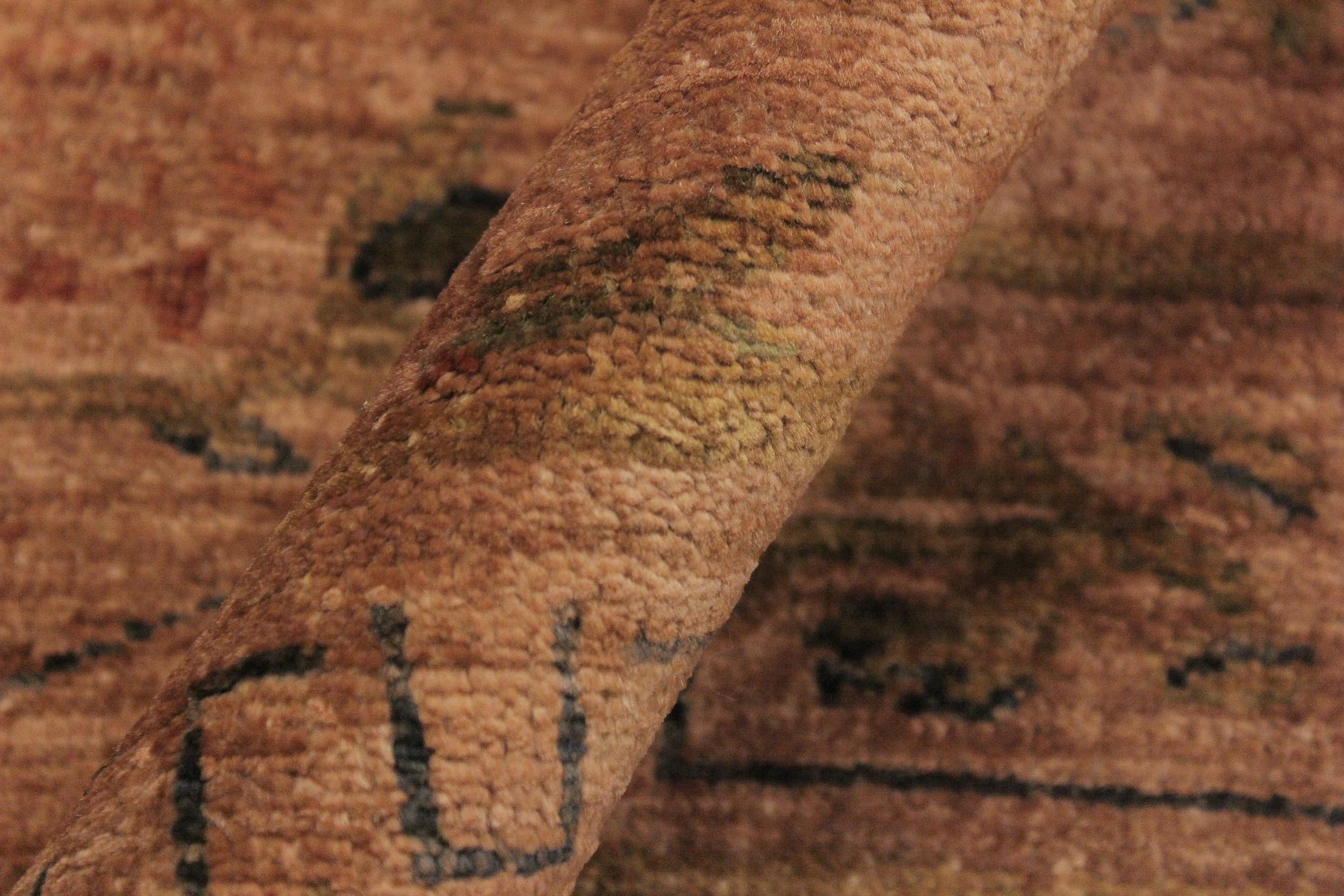 handmade Over Dyed Over Dyed Lt.orange Orange Hand Knotted RECTANGLE 100% WOOL area rug 4' x 6'