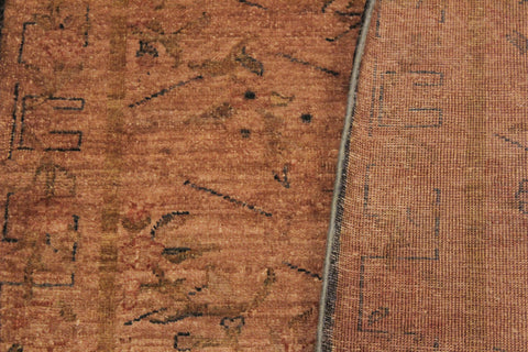 handmade Over Dyed Over Dyed Lt.orange Orange Hand Knotted RECTANGLE 100% WOOL area rug 4' x 6'