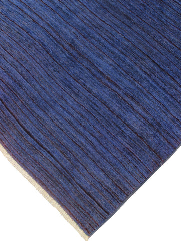 handmade Over Dyed Over Dyed Blue Blue Hand Knotted RECTANGLE 100% WOOL area rug 4' x 6'