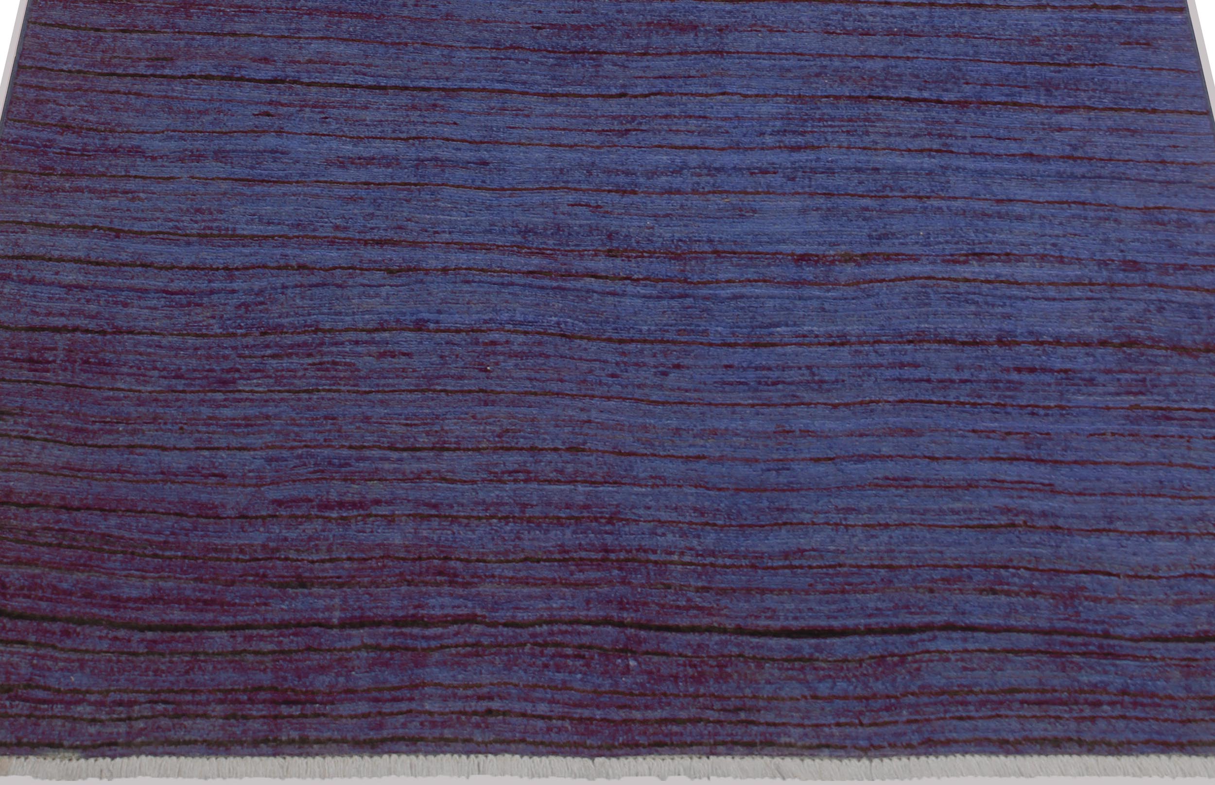 handmade Over Dyed Over Dyed Blue Blue Hand Knotted RECTANGLE 100% WOOL area rug 4' x 6'