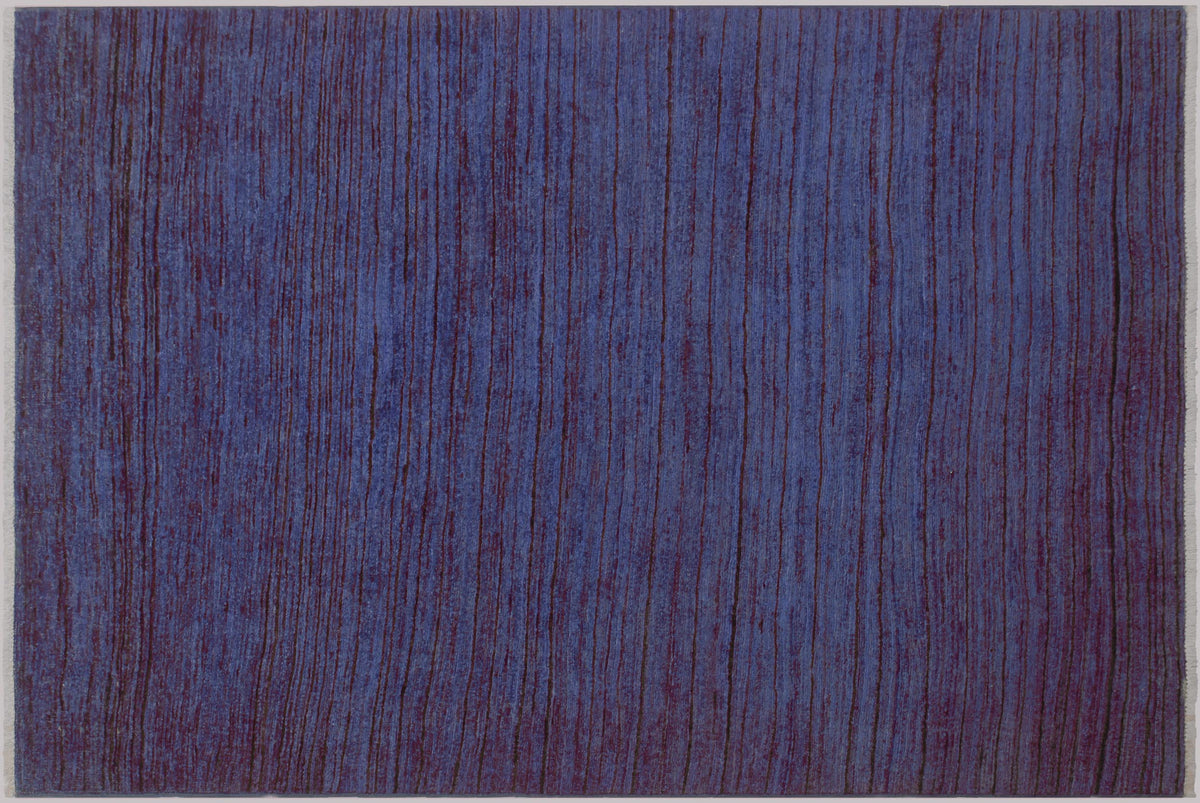 handmade Over Dyed Over Dyed Blue Blue Hand Knotted RECTANGLE 100% WOOL area rug 4' x 6'