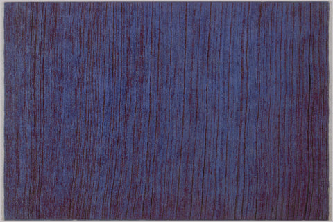 handmade Over Dyed Over Dyed Blue Blue Hand Knotted RECTANGLE 100% WOOL area rug 4' x 6'