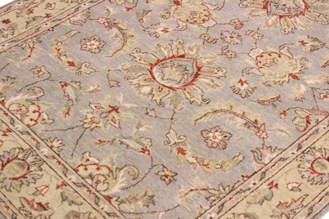 handmade Traditional Kafkaz Gray Blue Hand Knotted RECTANGLE 100% WOOL area rug 4x6