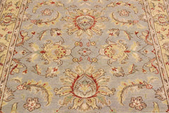 handmade Traditional  Gray Blue Hand Knotted RECTANGLE 100% WOOL area rug 4X6