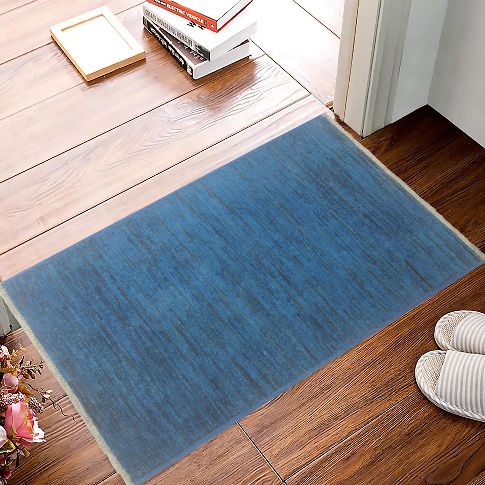 handmade Over Dyed Over Dyed Lt. Blue Red Hand Knotted RECTANGLE 100% WOOL area rug 2' x 3'