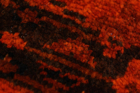 handmade Over Dyed Over Dyed Orange Black Hand Knotted RUNNER 100% WOOL area rug 3' x 12'