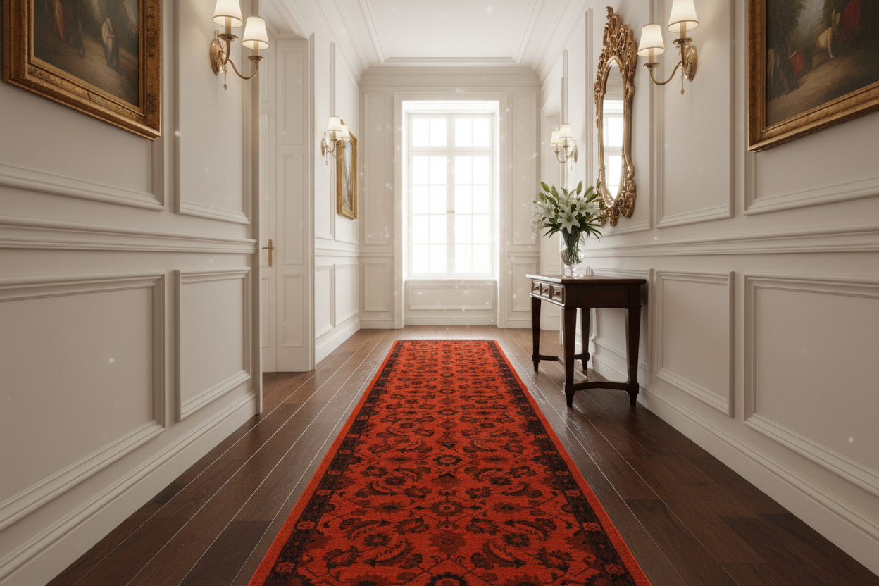handmade Over Dyed Over Dyed Orange Black Hand Knotted RUNNER 100% WOOL area rug 3' x 12'