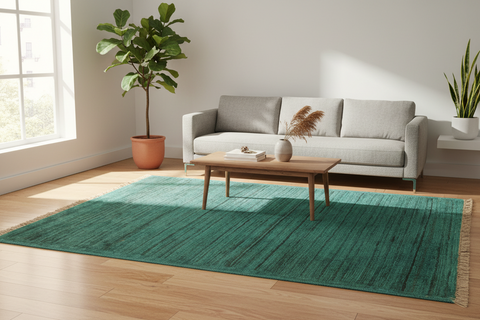 handmade Over Dyed Over Dyed Green Green Hand Knotted RECTANGLE 100% WOOL area rug 2' x 3'