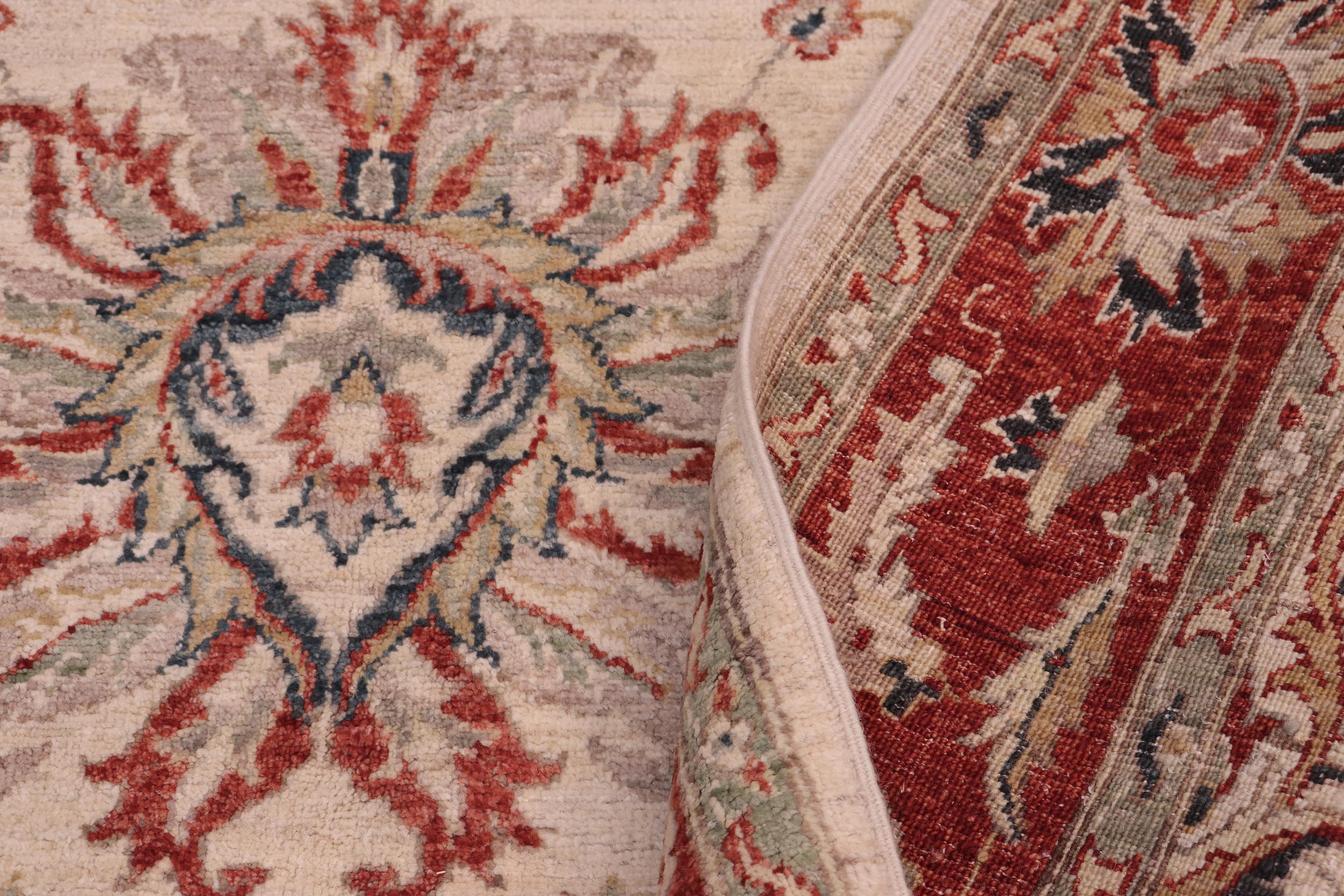 handmade Traditional Kafkaz Ivory Rust Hand Knotted RECTANGLE 100% WOOL area rug 5x8