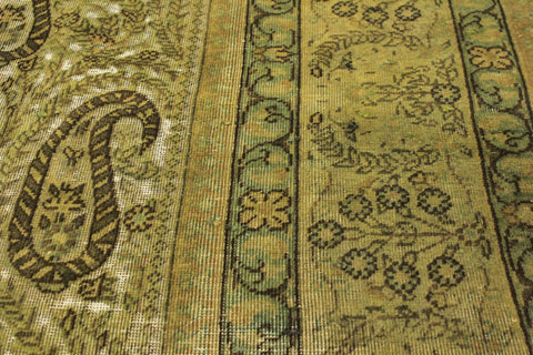 handmade Transitional Vintage Green Brown Hand Knotted RECTANGLE 100% WOOL area rug 8' x 10'