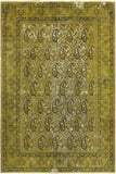 Vintage Distressed Persian Yelena Green/Brown Wool Rug - 7'8'' x 9'9''