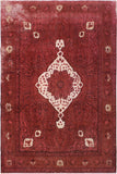 Vintage Distressed Persian Jim Red/Brown Wool Rug - 8'3'' x 11'7''