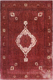 Vintage Distressed Persian Jim Red/Brown Wool Rug - 8'3'' x 11'7''