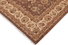 handmade Traditional Kafkaz Brown Beige Hand Knotted RECTANGLE 100% WOOL area rug 9X12