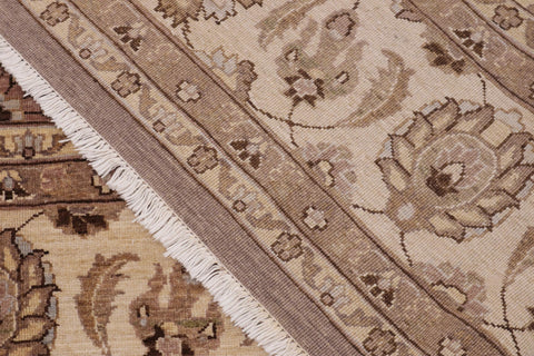 handmade Transitional Kafkaz Brown Beige Hand Knotted RECTANGLE 100% WOOL area rug 9' x 12'