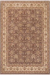 handmade Traditional Kafkaz Brown Beige Hand Knotted RECTANGLE 100% WOOL area rug 9X12
