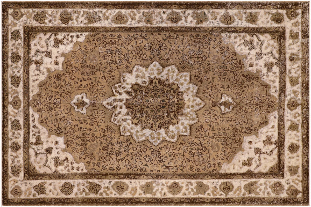 handmade Vintage Vintage Blue Charcoal Hand Knotted RECTANGLE 100% WOOL area rug 7' x 10'