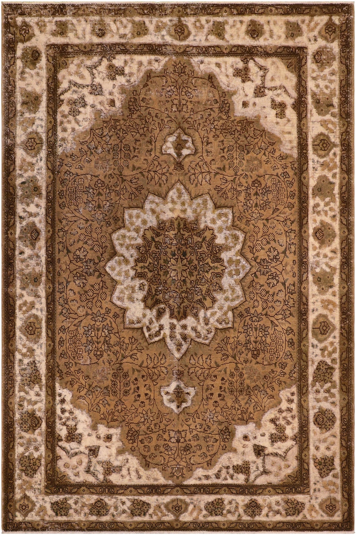 Vintage Distressed Persian Tijuana Blue/Charcoal Wool Rug - 6'11''X9'9''