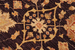 handmade Transitional Kafkaz Aubergine Beige Hand Knotted RECTANGLE 100% WOOL area rug 9X12