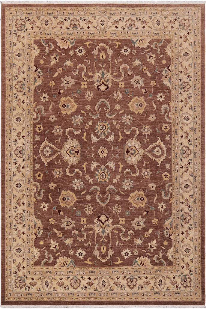 handmade Traditional Kafkaz Brown Beige Hand Knotted RECTANGLE 100% WOOL area rug 9X11