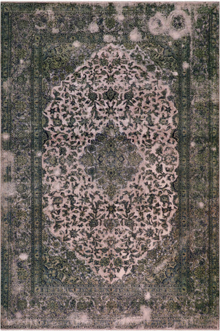 Vintage Distressed Persian Rea Beige/Green Wool Rug - 8'0''X11'0''