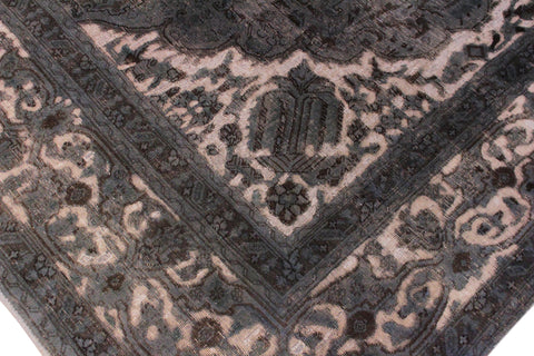 handmade Vintage Vintage Gray Tan Hand Knotted RECTANGLE 100% WOOL area rug 8' x 12'