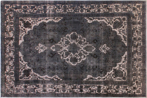 handmade Vintage Vintage Gray Tan Hand Knotted RECTANGLE 100% WOOL area rug 8' x 12'
