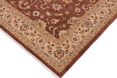 handmade Traditional Kafkaz Brown Beige Hand Knotted RECTANGLE 100% WOOL area rug 9X11