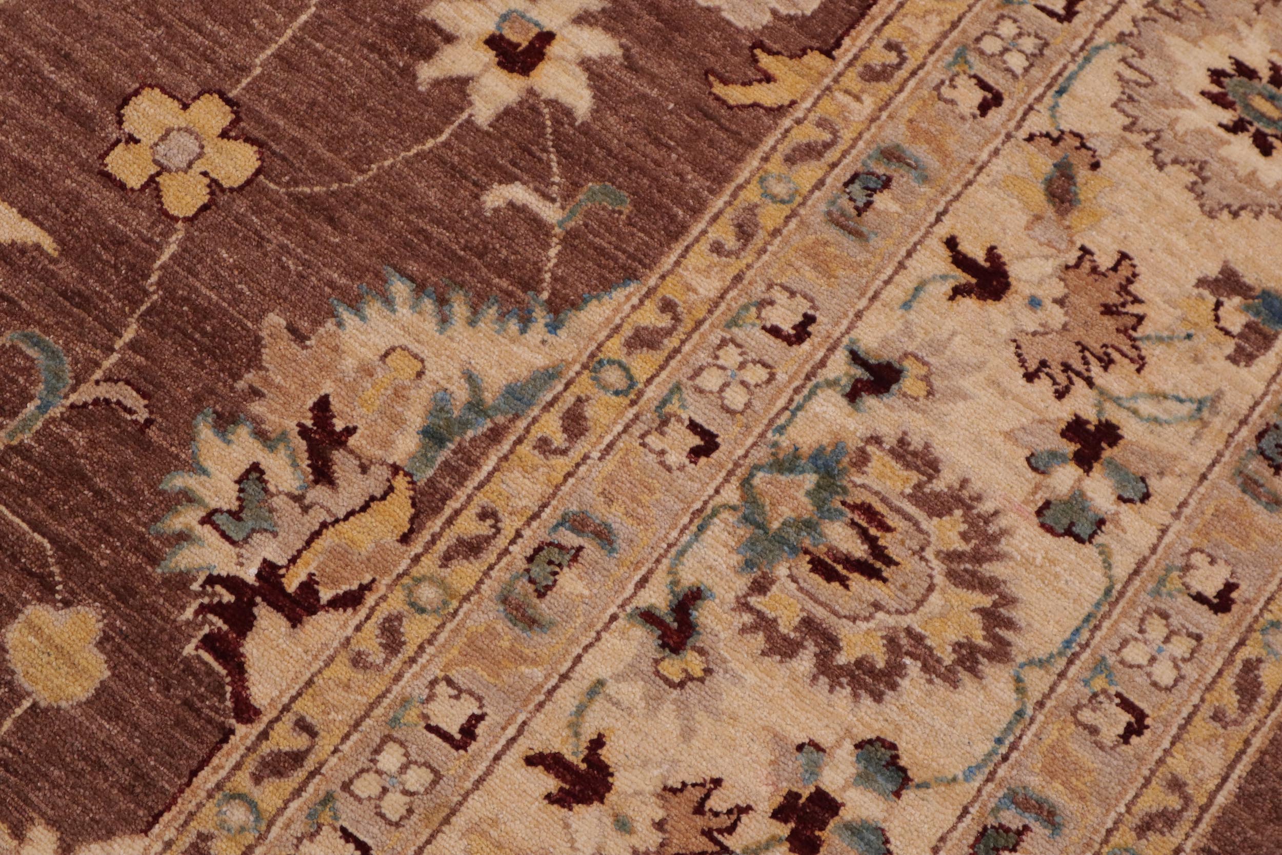 handmade Traditional Kafkaz Brown Beige Hand Knotted RECTANGLE 100% WOOL area rug 9x11