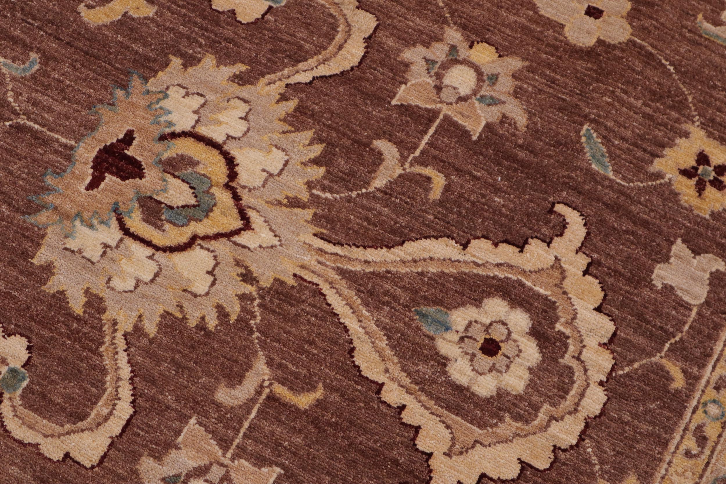 handmade Traditional Kafkaz Brown Beige Hand Knotted RECTANGLE 100% WOOL area rug 9x11