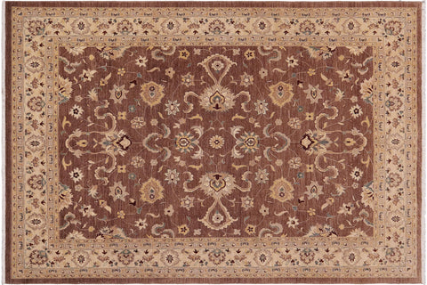 handmade Traditional Kafkaz Brown Beige Hand Knotted RECTANGLE 100% WOOL area rug 9x11