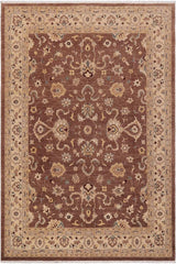 handmade Traditional Kafkaz Brown Beige Hand Knotted RECTANGLE 100% WOOL area rug 9X11