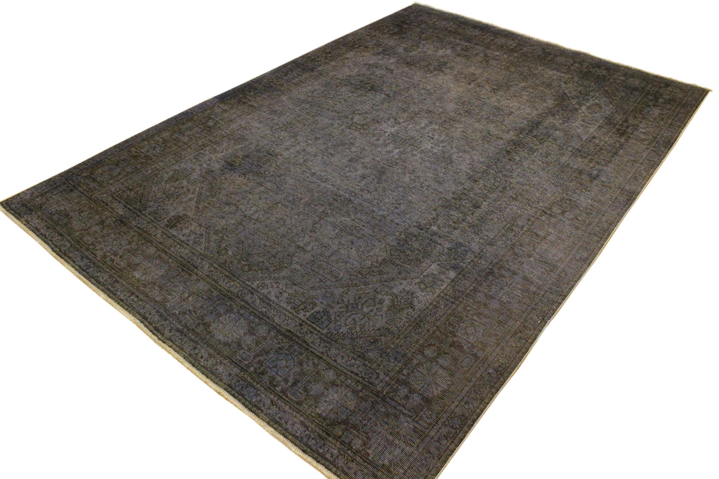 handmade Modern Vintage Blue Brown Hand Knotted RECTANGLE 100% WOOL area rug 6' x 10'