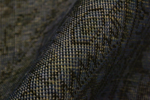 handmade Vintage Vintage Blue Brown Hand Knotted RECTANGLE 100% WOOL area rug 6x10