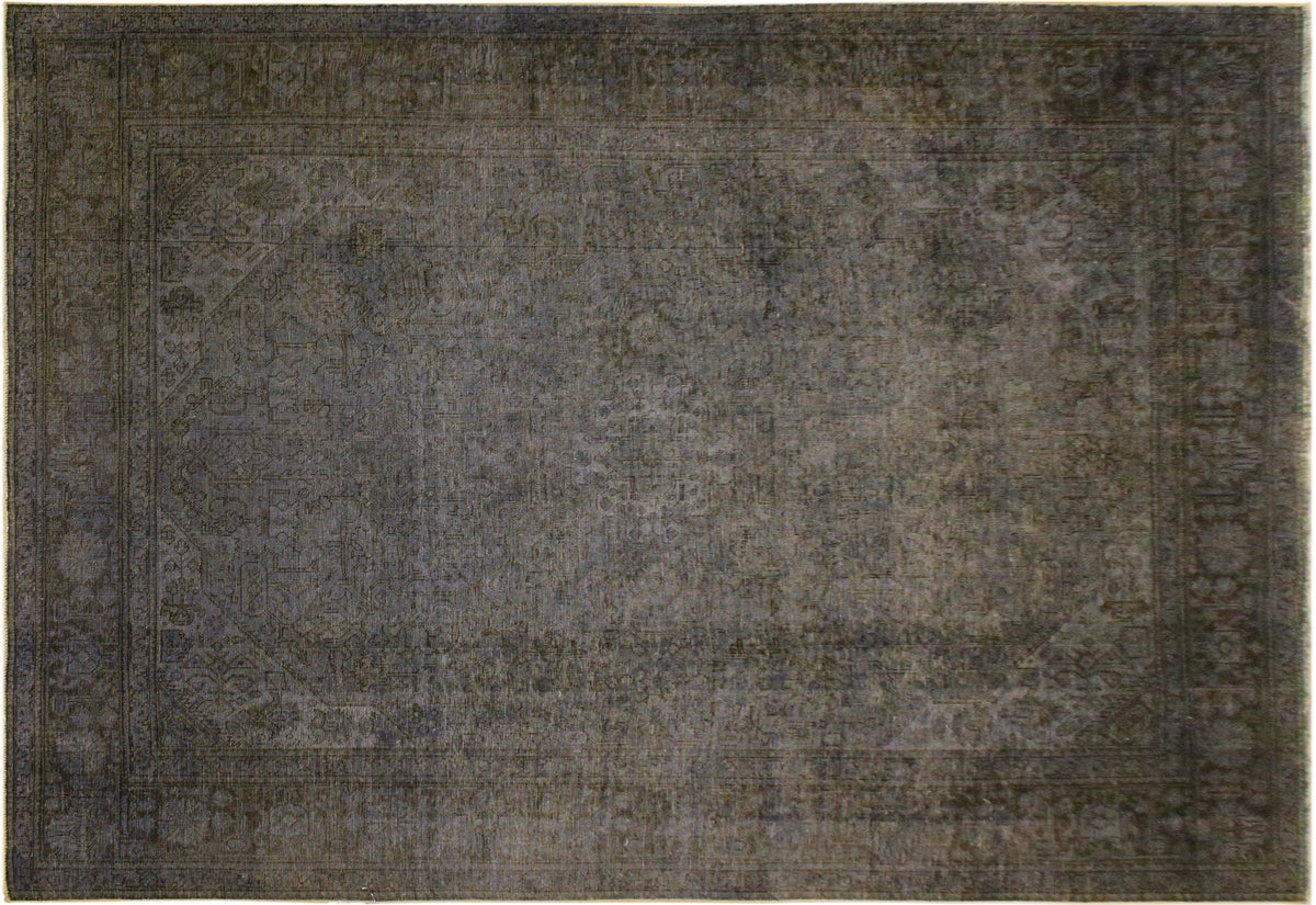 handmade Modern Vintage Blue Brown Hand Knotted RECTANGLE 100% WOOL area rug 6' x 10'