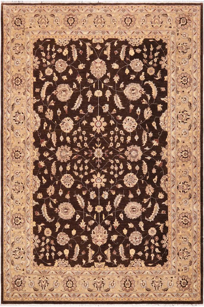 handmade Traditional Kafkaz Brown Tan Hand Knotted RECTANGLE 100% WOOL area rug 9X12