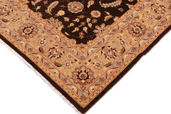 handmade Traditional Kafkaz Brown Tan Hand Knotted RECTANGLE 100% WOOL area rug 9X12