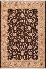 handmade Traditional Kafkaz Brown Tan Hand Knotted RECTANGLE 100% WOOL area rug 9X12