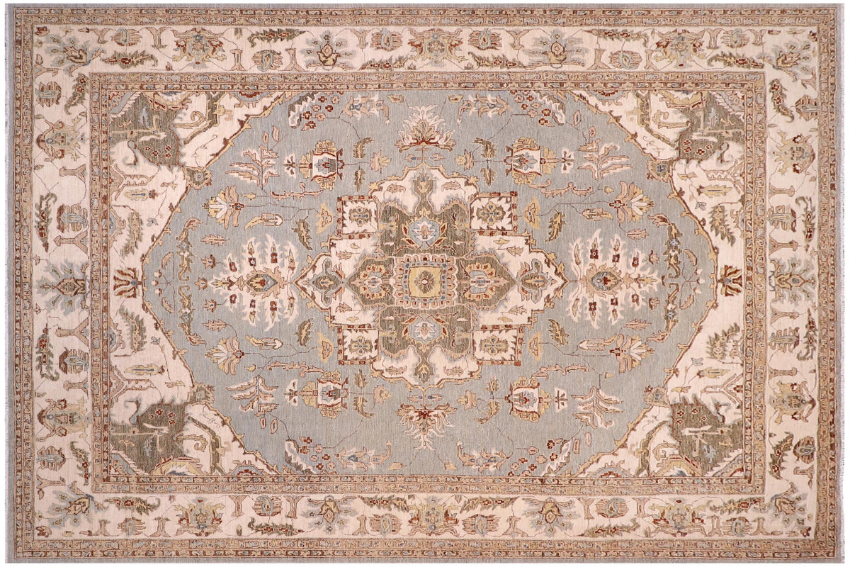 handmade Traditional Kafkaz Lt. Blue  Hand Knotted RECTANGLE 100% WOOL area rug 10' x 14'