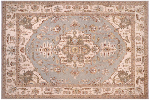 handmade Traditional Kafkaz Lt. Blue  Hand Knotted RECTANGLE 100% WOOL area rug 10' x 14'