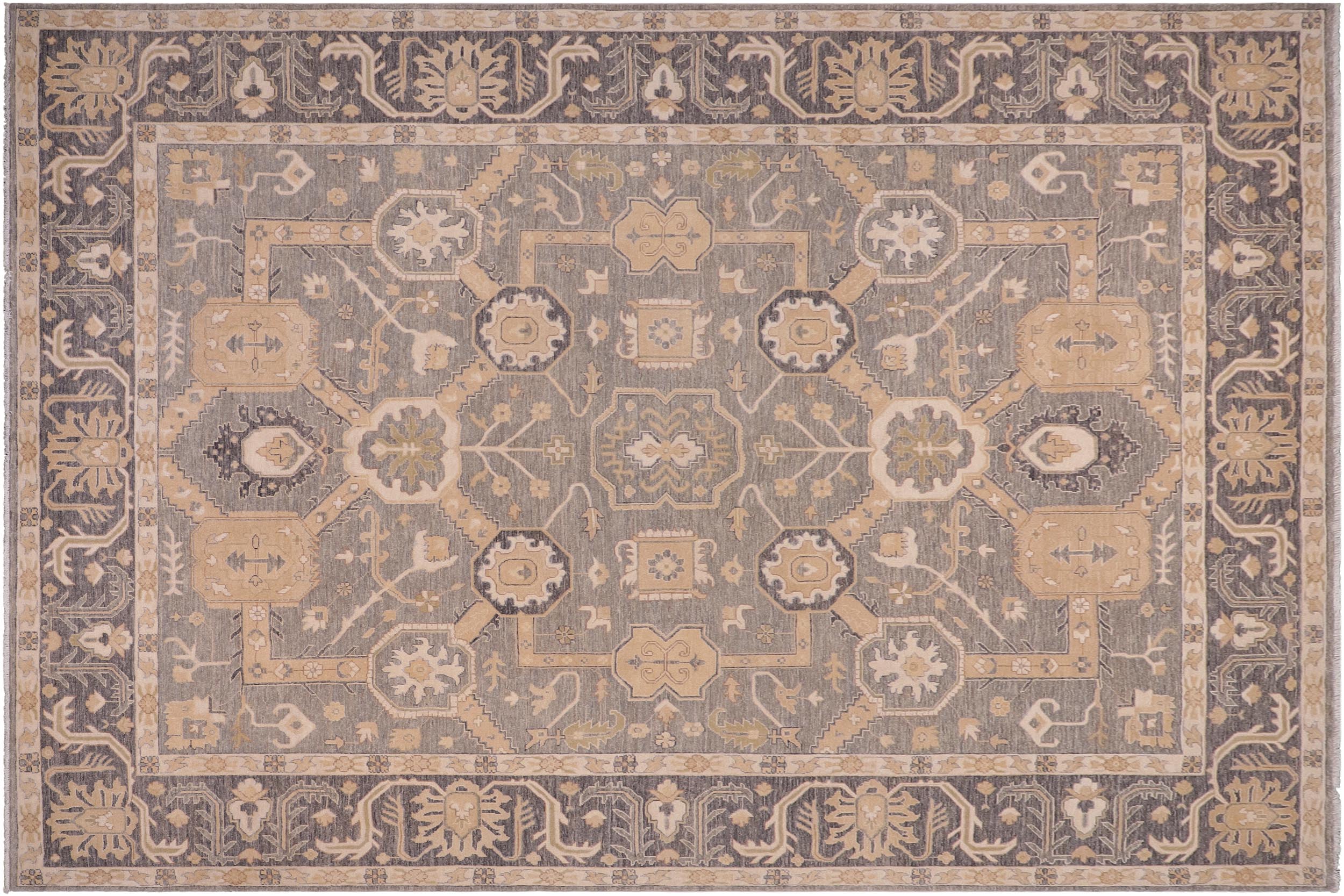 handmade Traditional Kafkaz Lt. Gray Gray Hand Knotted RECTANGLE 100% WOOL area rug 9x12