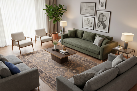 handmade Traditional Kafkaz Lt. Gray Gray Hand Knotted RECTANGLE 100% WOOL area rug 9x12