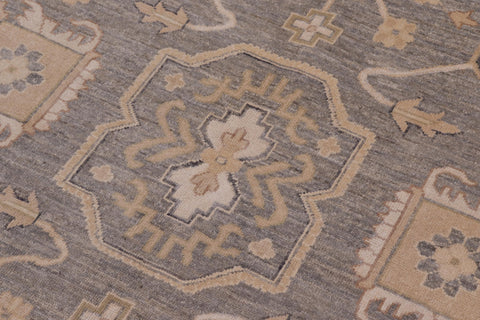 handmade Traditional Kafkaz Lt. Gray Gray Hand Knotted RECTANGLE 100% WOOL area rug 9x12