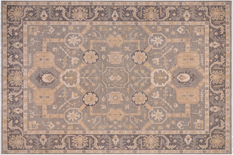 handmade Traditional Kafkaz Lt. Gray Gray Hand Knotted RECTANGLE 100% WOOL area rug 9x12